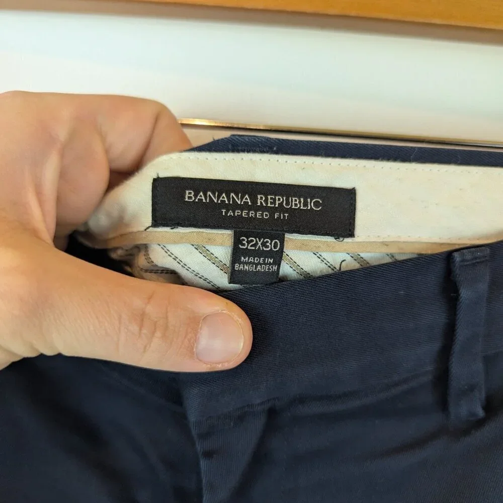 Banana Republic Navy Tailored Performace Fit Dress Pants, Sz 32 x 30